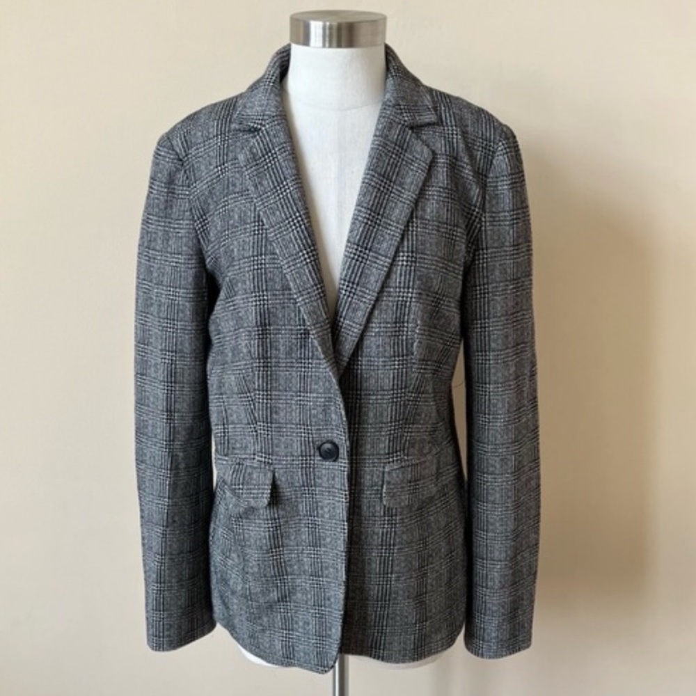 LOFT Gray Plaid Blazer